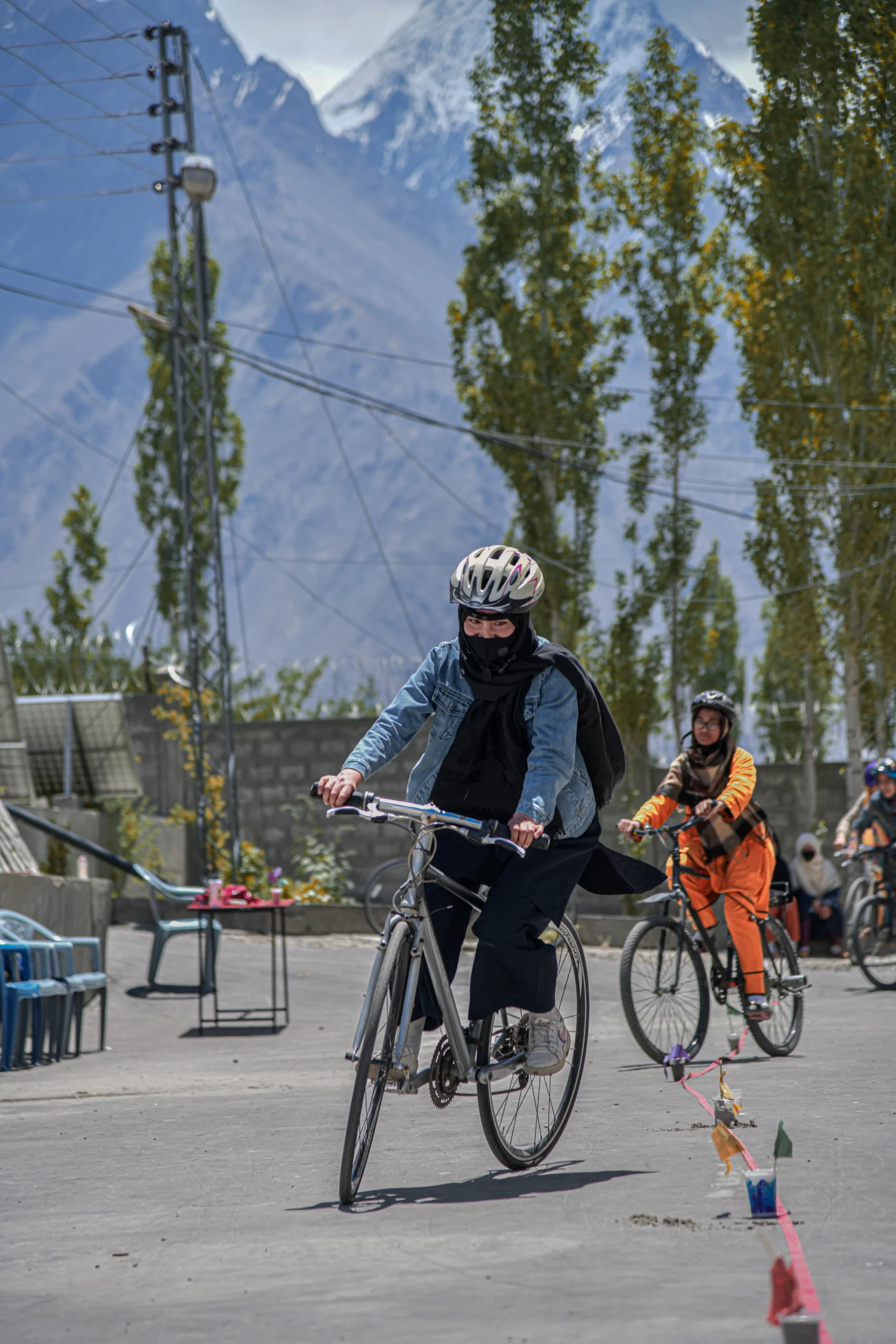 Young riders of the club's girls' cycling programme in Skardu